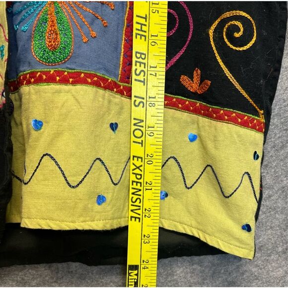 Vtg NEW DIRECTION Jacket Womens Med Multicolor Patchwork Button Down Embroidered - Picture 7 of 15